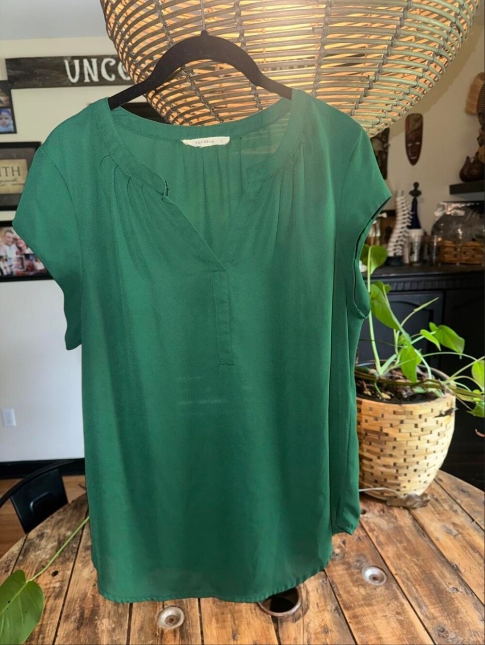 Green Semi Sheer Bloudr